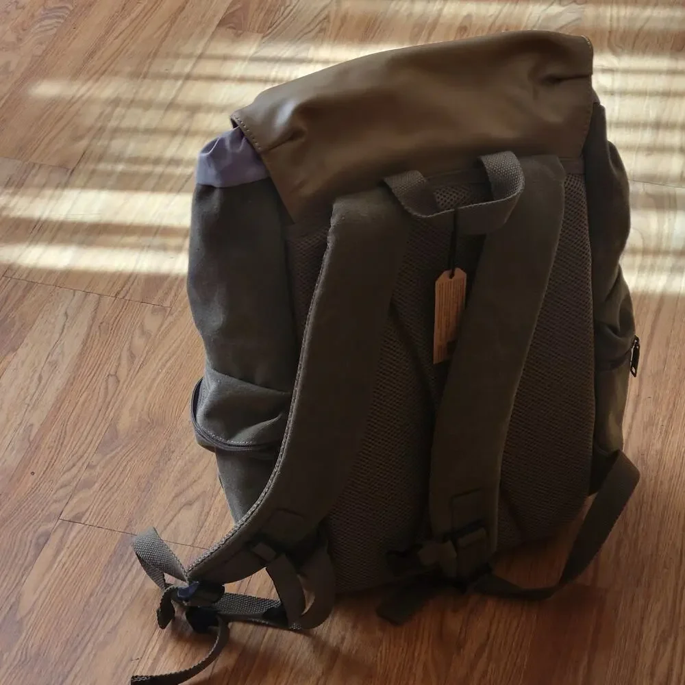 Vintage Style Tarion M02 14.5L Camera Backpack Leather Canvas Camera Bag